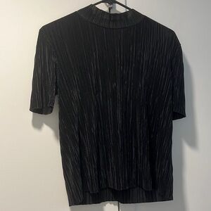 Zara Black Plisse Top